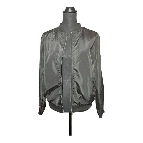 Zeagoo Black Bomber Jacket Zip Front Lightweight Size Medium NWT - Picture 5 of 7